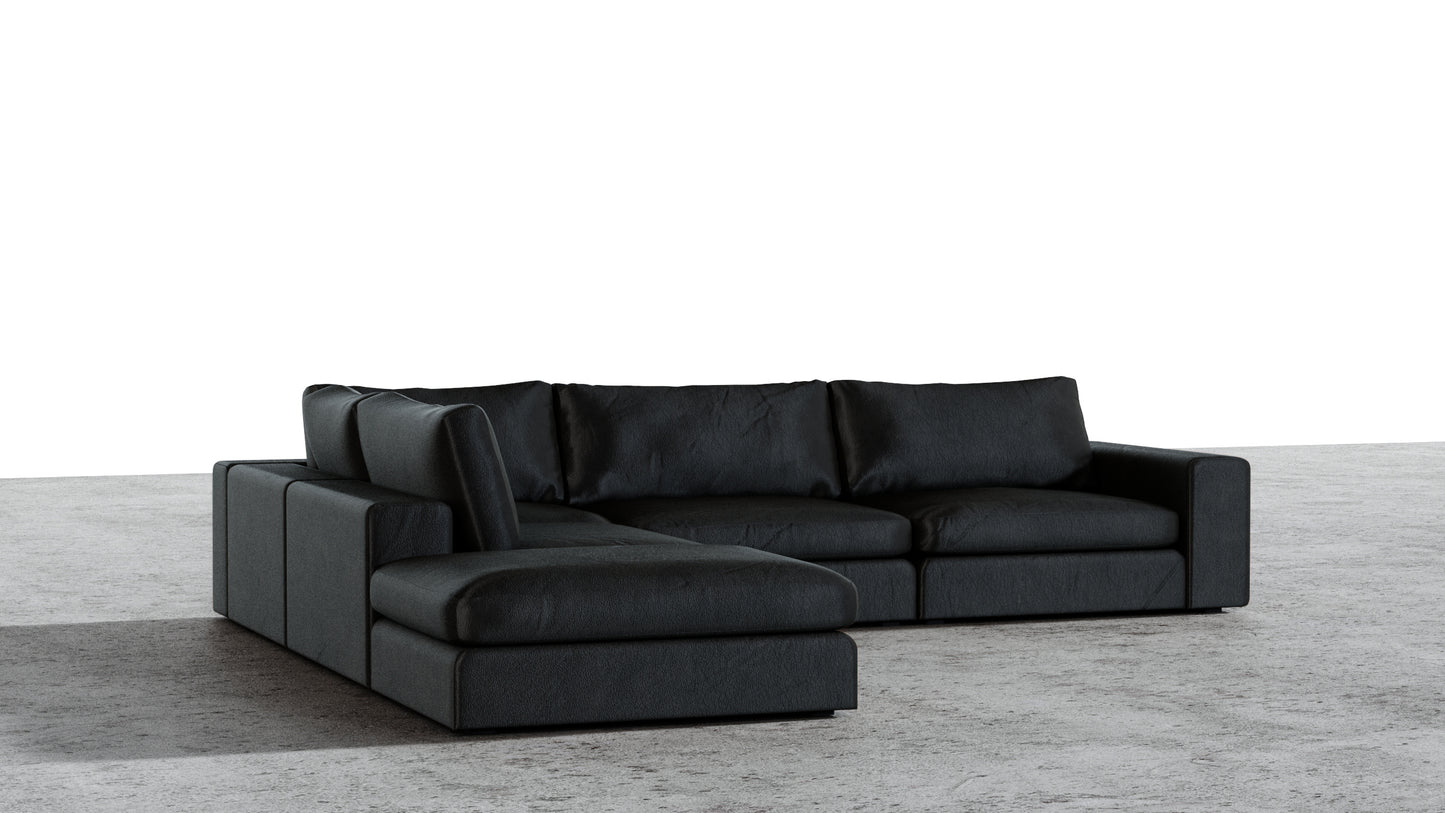 Canapé 4 places Titan avec pouf