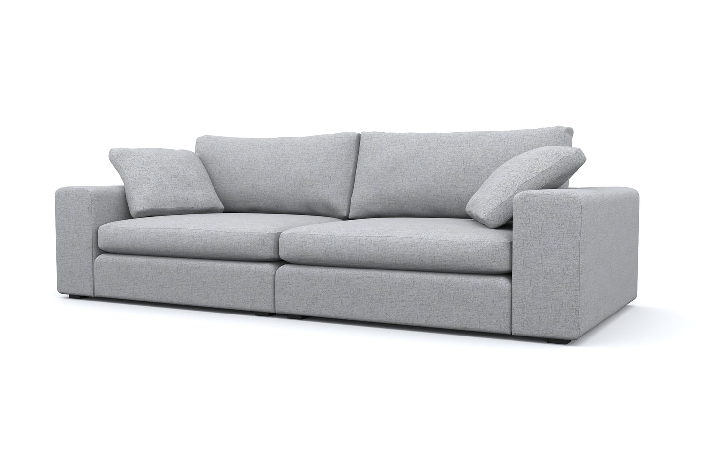 Titan Silver Grey 80" Sofa & Ottoman