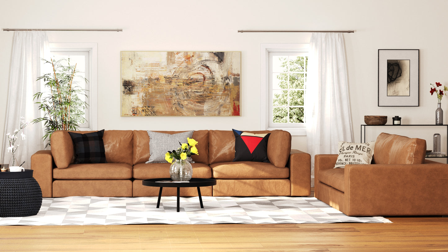 Canapé 4 places Titan avec pouf