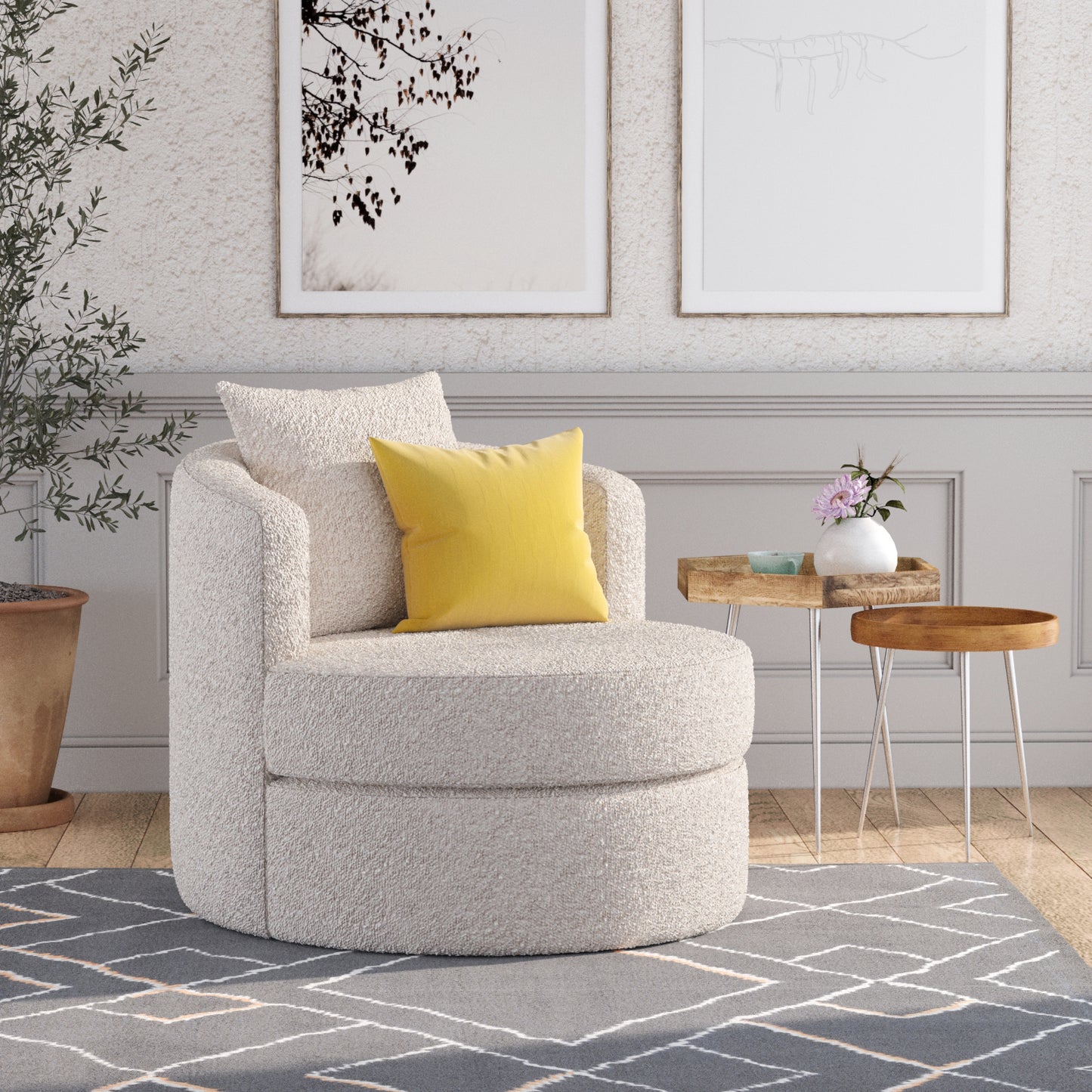 Arcadia Boucle Radius Chair