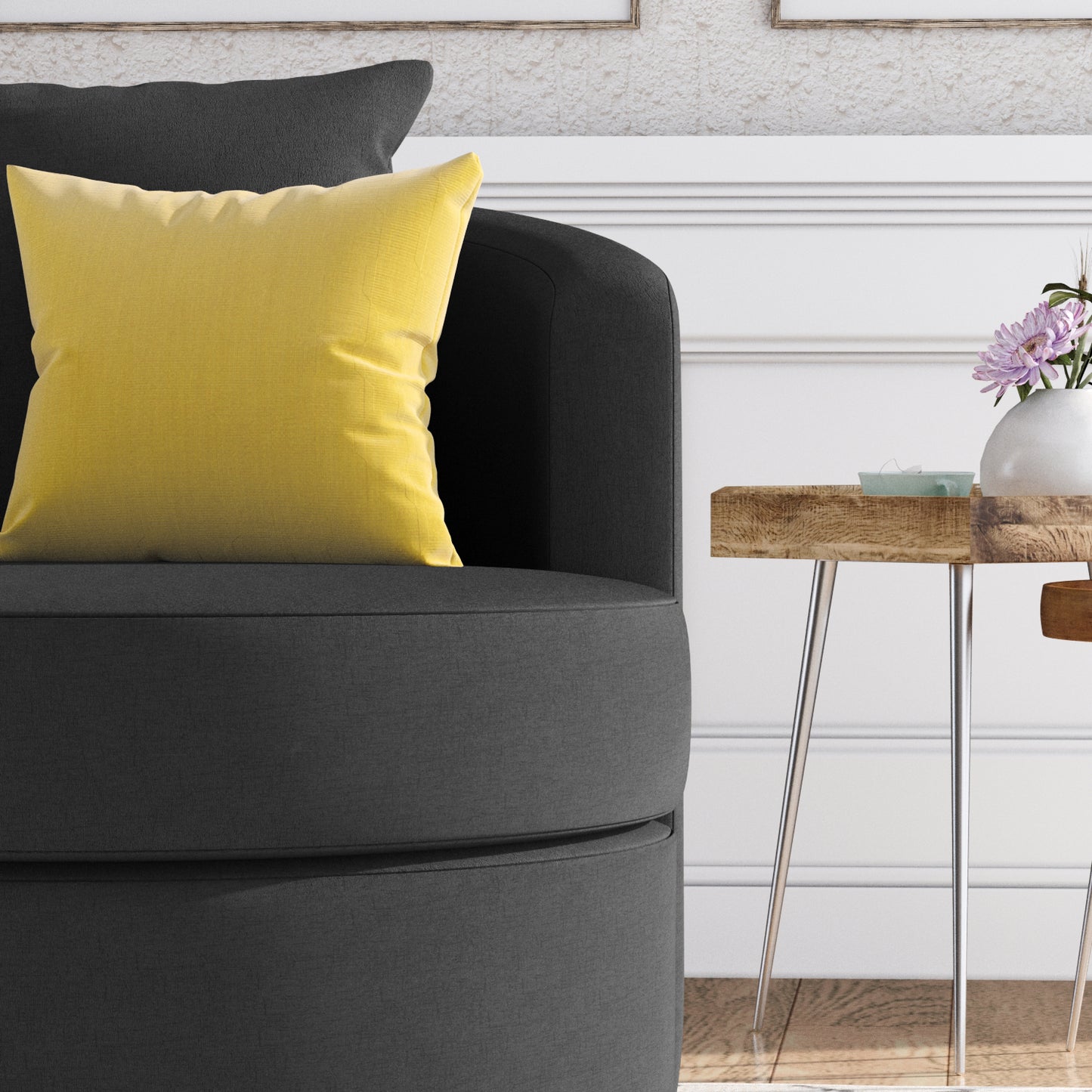 Arcadia Pewter Black Radius Chair