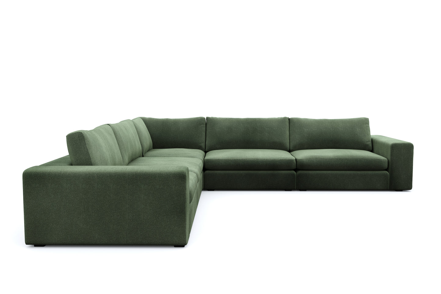 Juniper Green Corduroy 5 Seat Corner Sectional