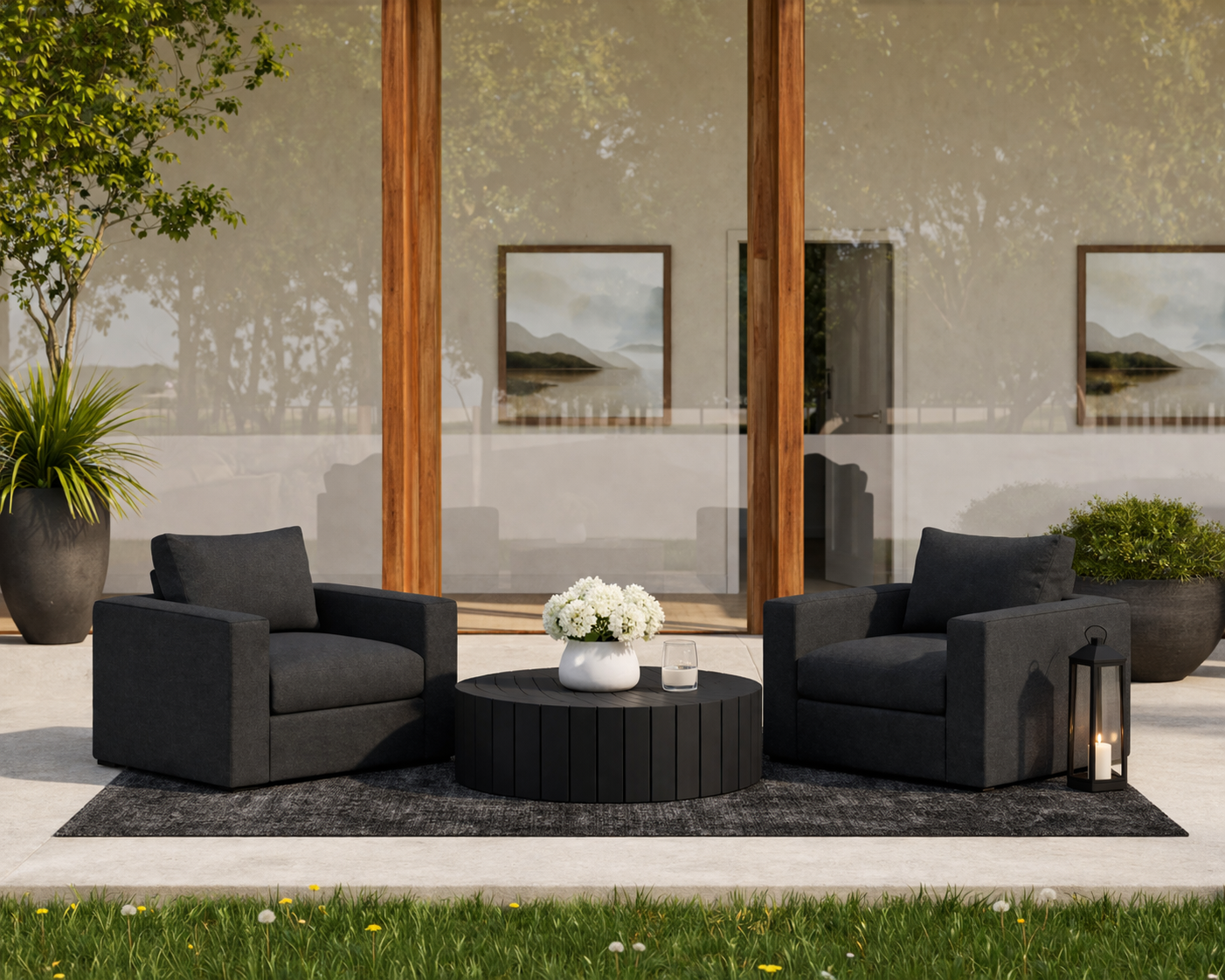 Chaise royale Bennet en étain gris