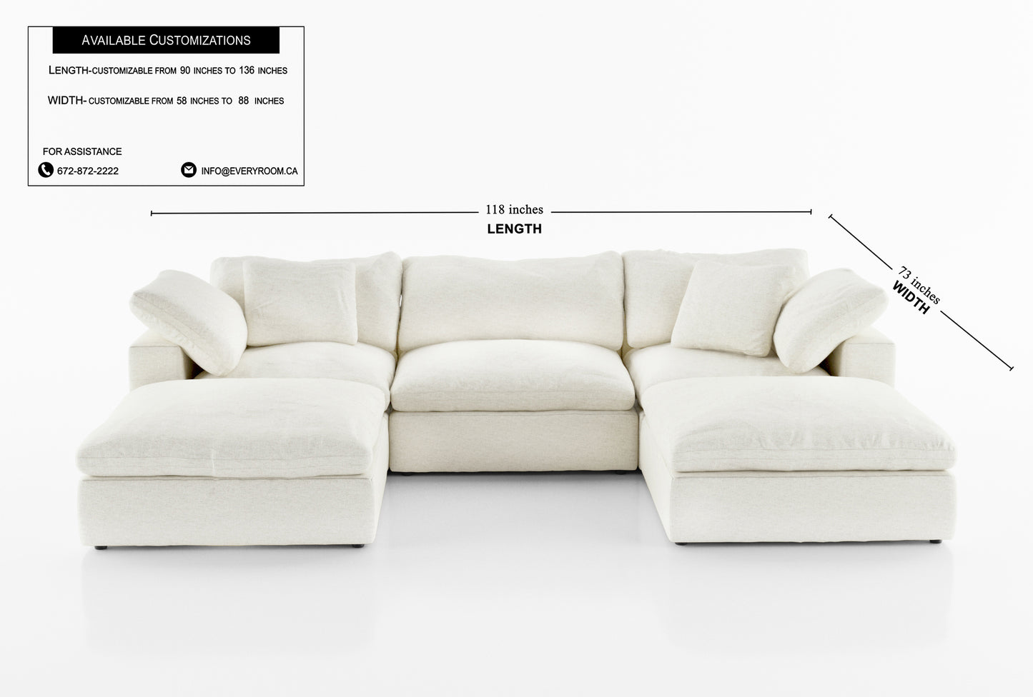 Cloud Paradise Sofa Double Ottoman