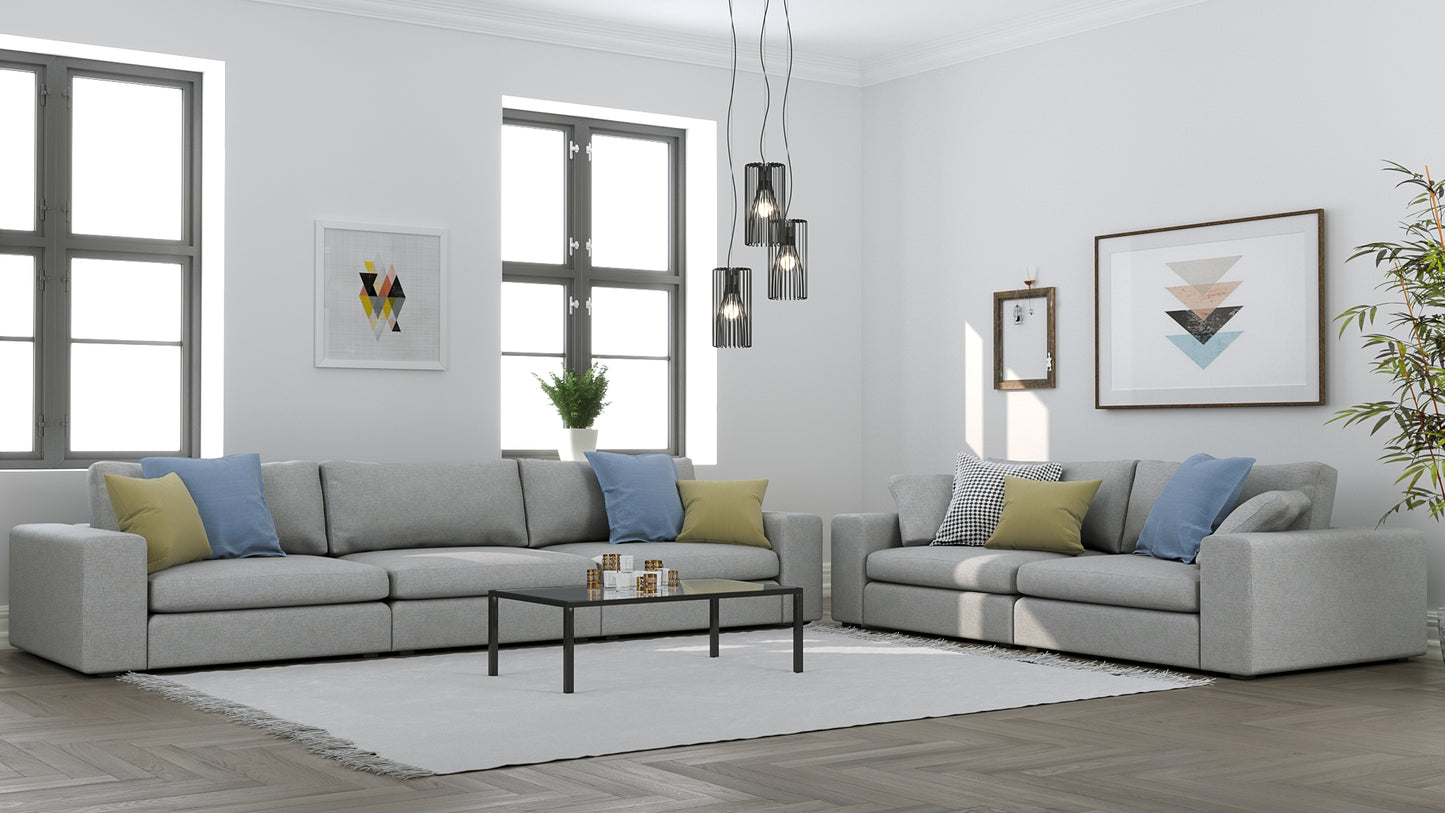 Titan Libby Grey Grand Sofa & 80" Love Seat