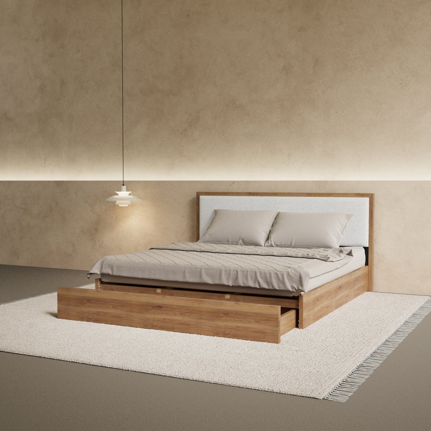 Aspen Bed With Upholstered Back