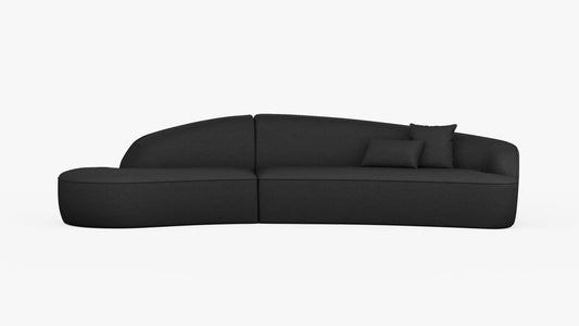 Arcadia Pewter Black XL Curve Couch