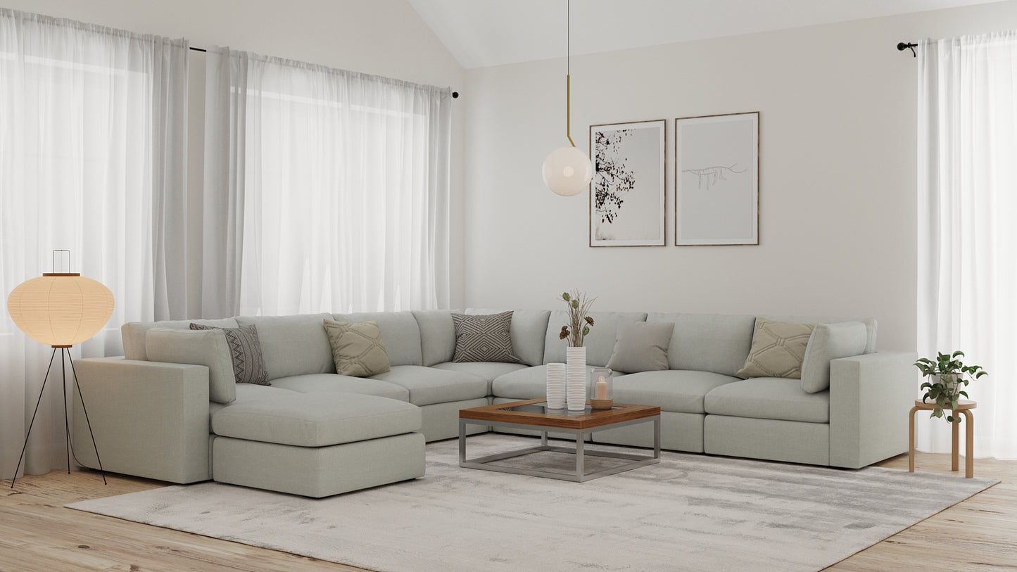 Bennet Pearl Cream 7 Seat Corner Sectional