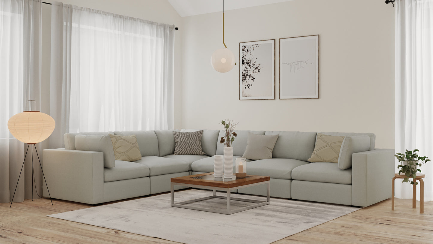 Bennet Pearl Cream 6 Seat Corner Sectional