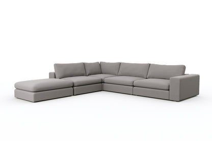 Titan Corner Armless Sectional With Ottoman 4 Seater