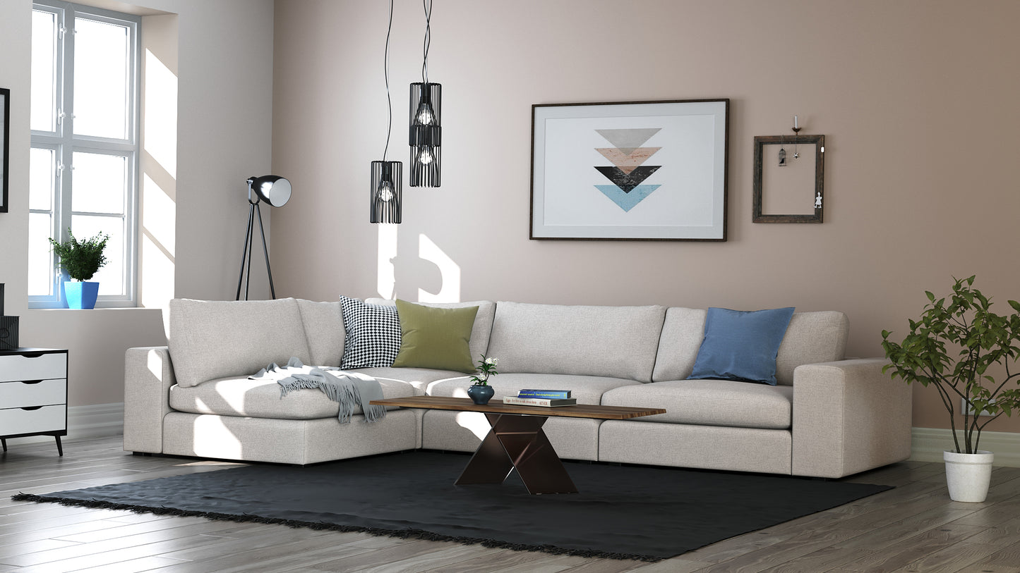 Titan Corner Armless Sectional 4 Seater