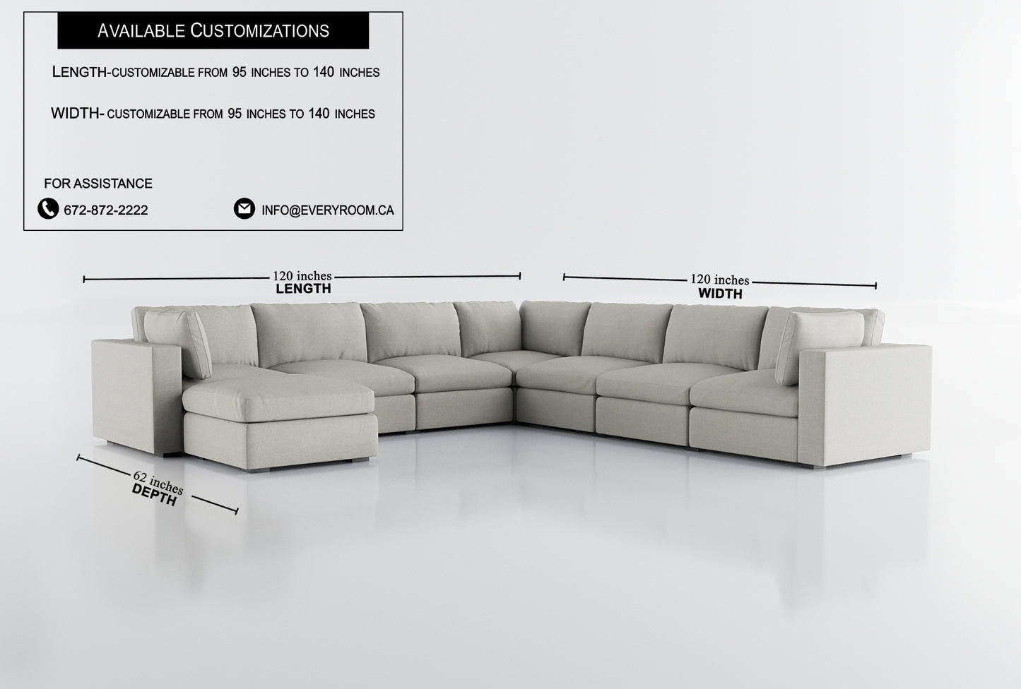 Bennet Pearl Cream 7 Seat Corner Sectional