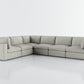 Bennet Pewter Grey 6 Seat Corner Sectional