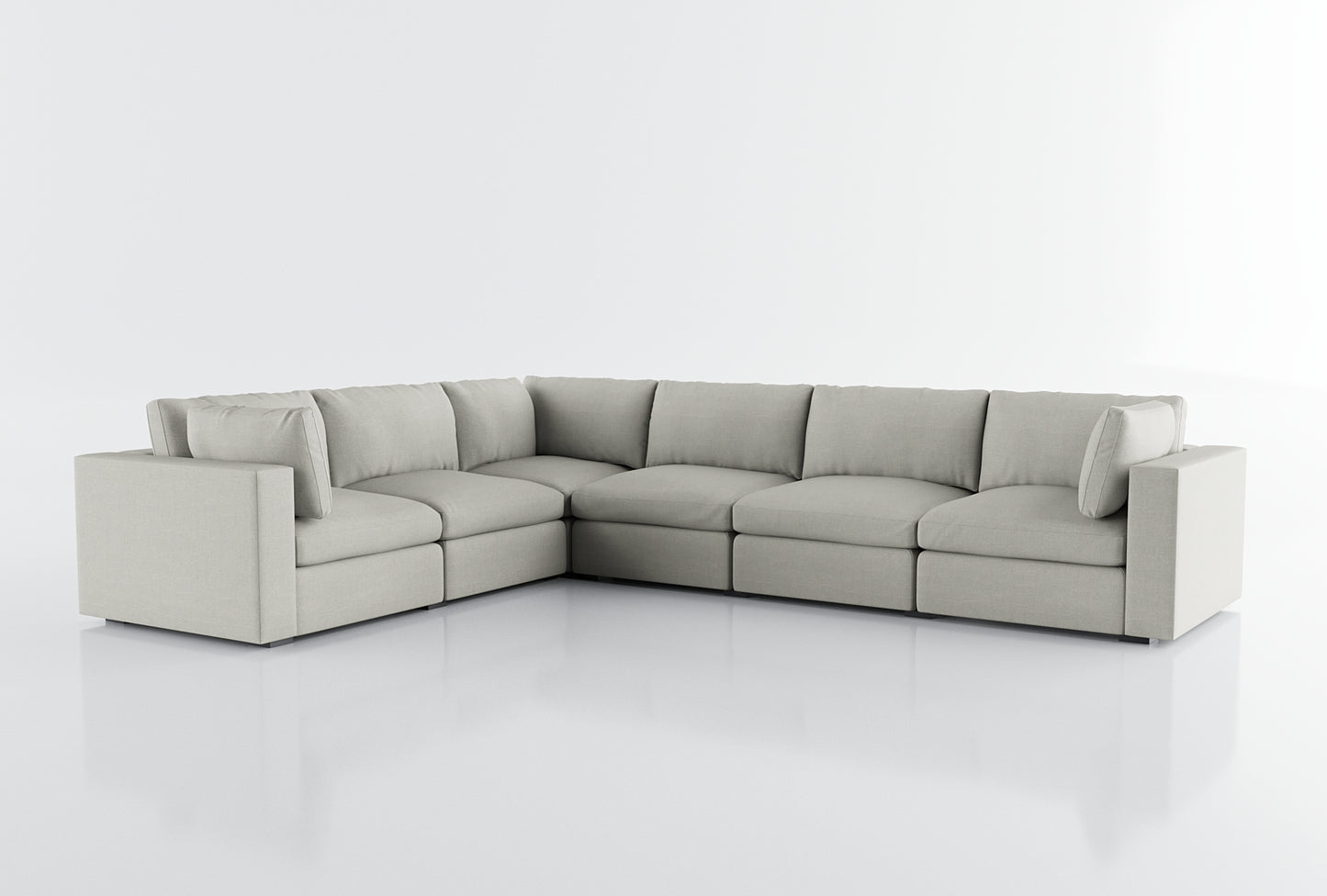 Bennet Pewter Grey 6 Seat Corner Sectional