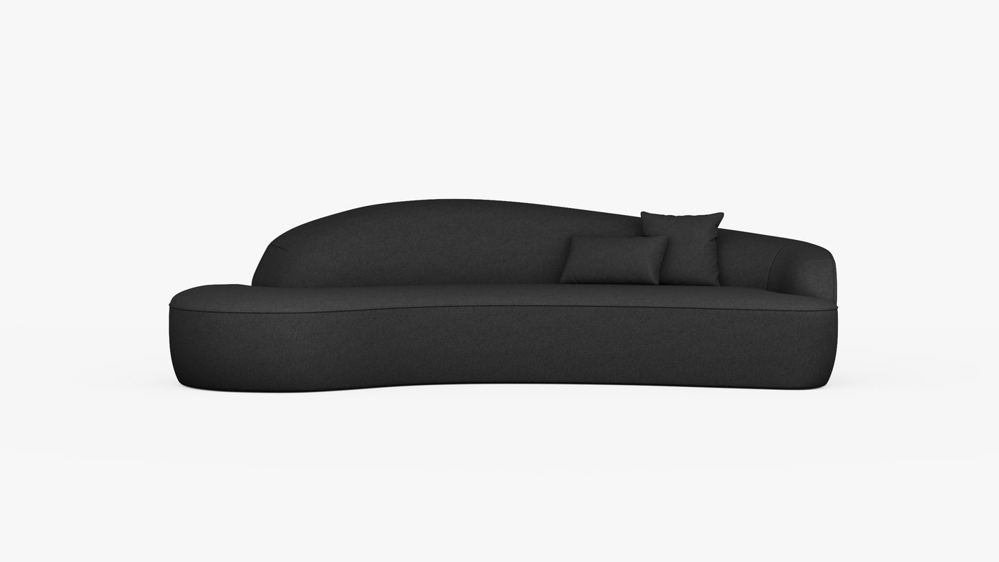 Arcadia Pewter Black Curve Couch