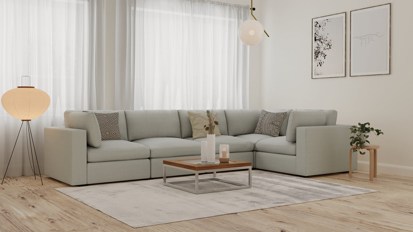 Bennet Pearl Cream 5 Seat Corner Sectional