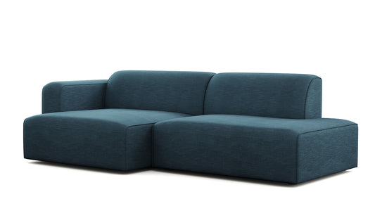 Luna Blue Curve Loveseat