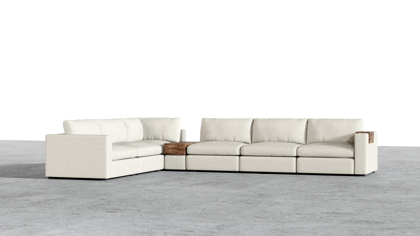 Canapé d'angle sectionnel Bennet 7 places