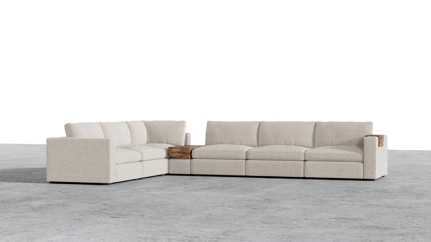 Canapé d'angle sectionnel Bennet 7 places