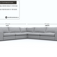 Titan Silver Grey Corner Sectional 5 Seater