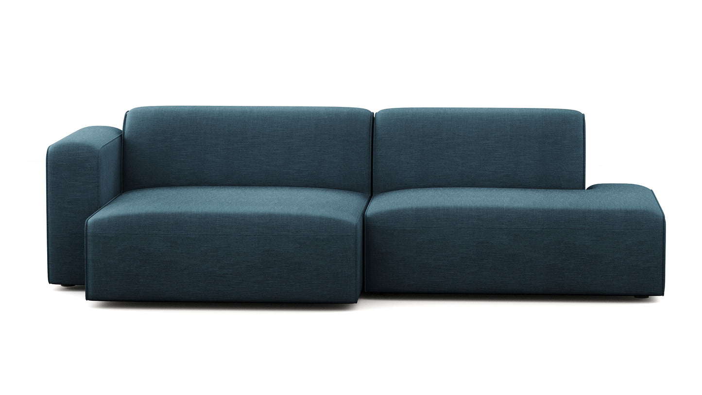 Luna Blue Curve Loveseat