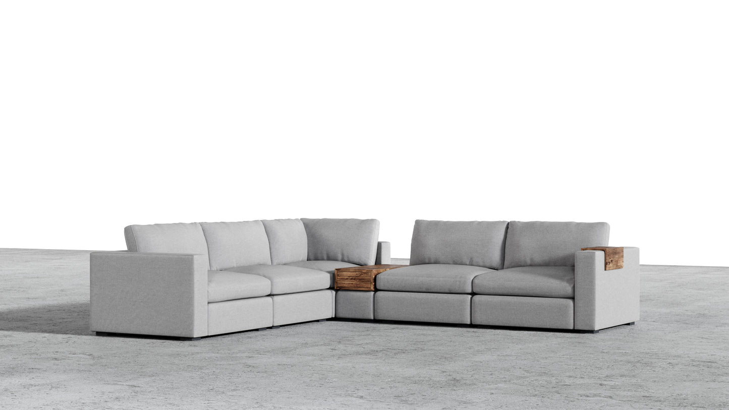 Canapé d'angle sectionnel Bennet 7 places