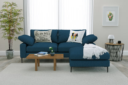 Slate Midnight Blue Loveseat Sectional