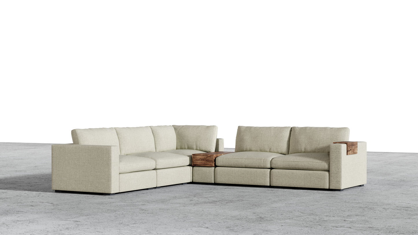 Canapé d'angle sectionnel Bennet 7 places