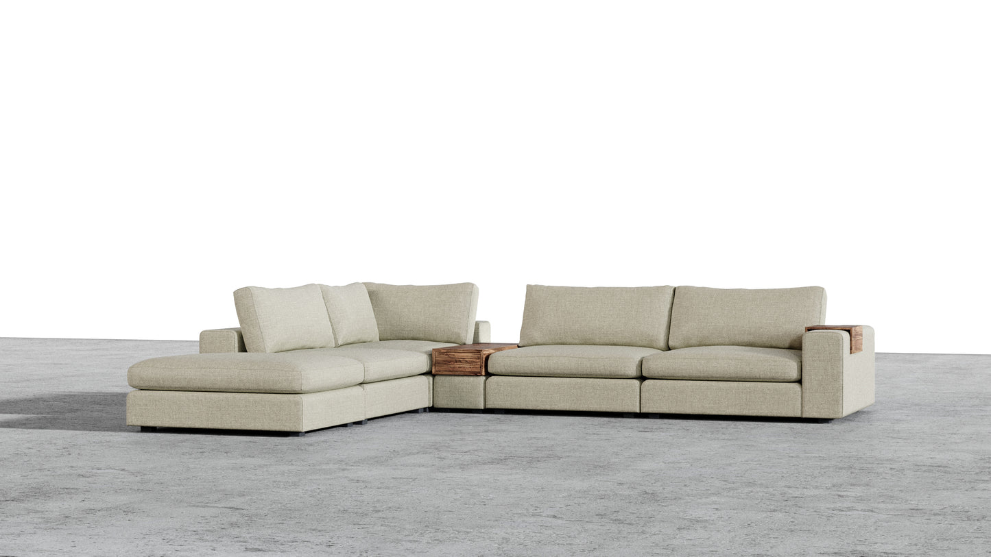 Canapé 4 places Titan avec pouf