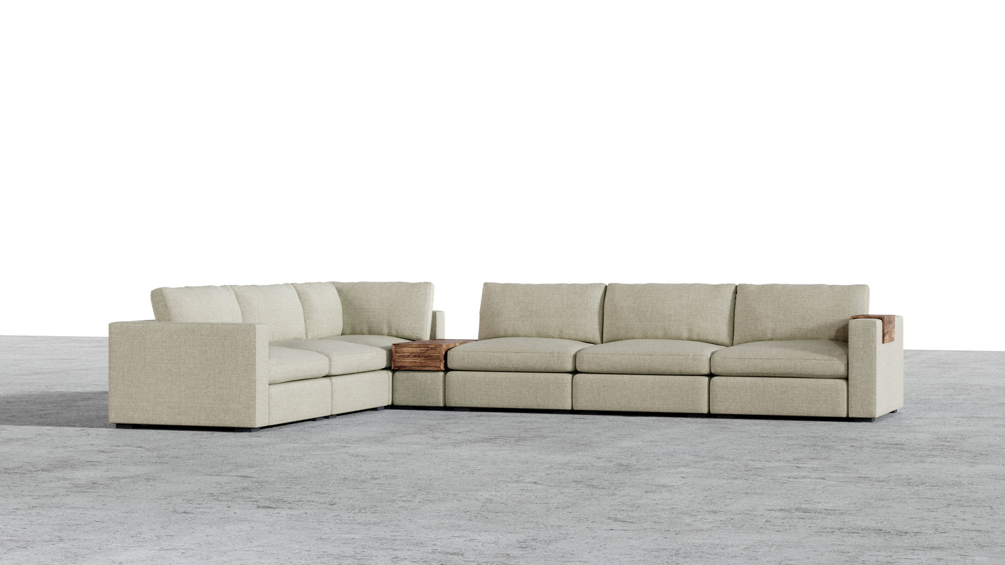 Canapé d'angle sectionnel Bennet 7 places