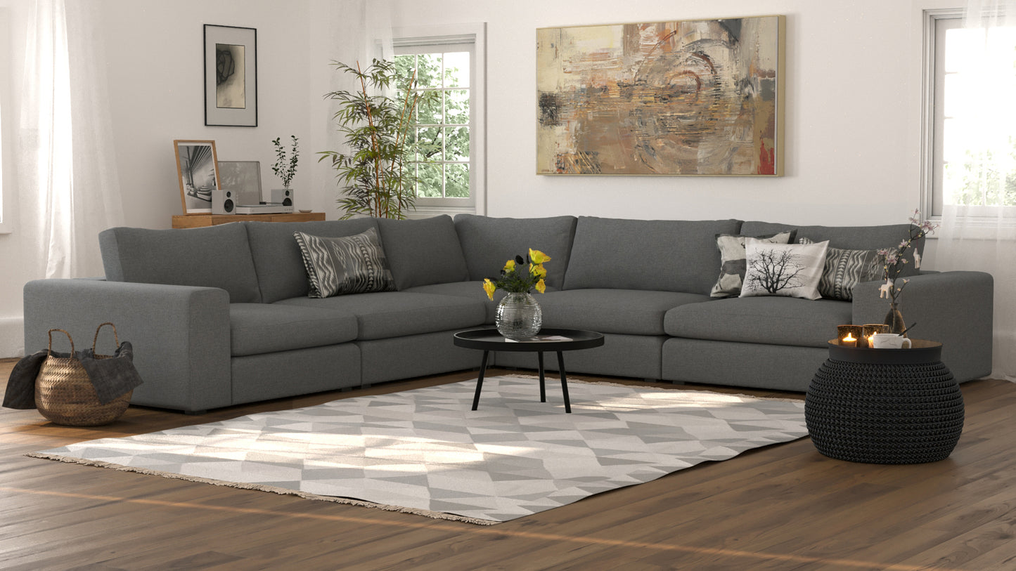 Titan Libby Grey Corner Sectional 5 Seater