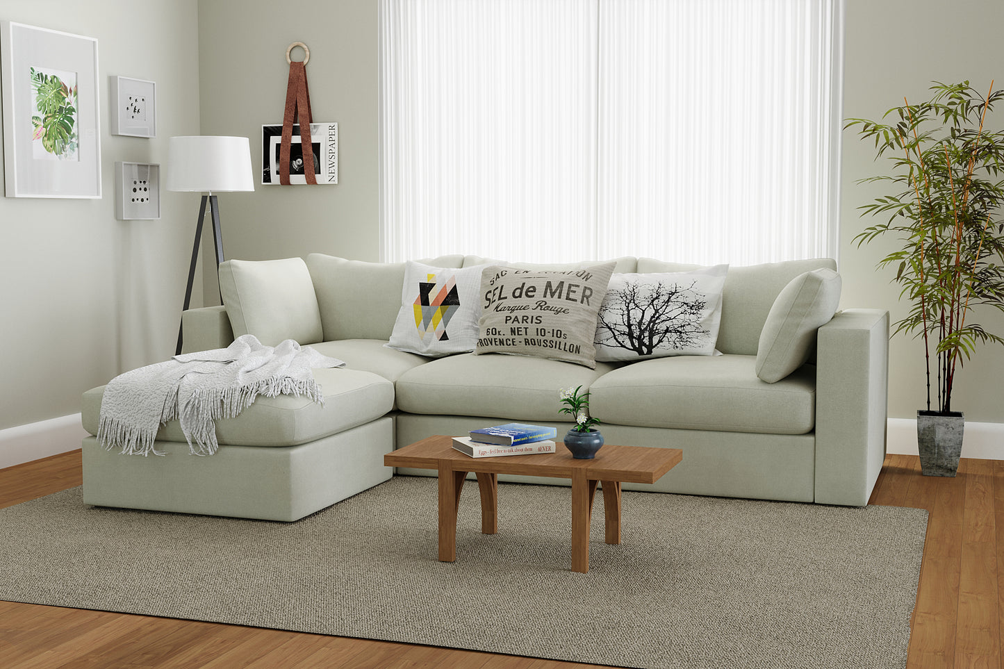 Bennet Pearl Cream Sofa & Ottoman