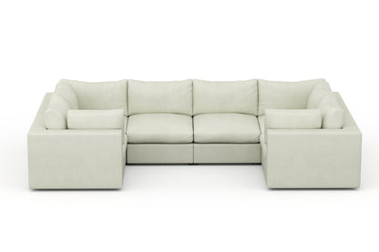 Bennet Pearl Cream 6 Seater U Shape