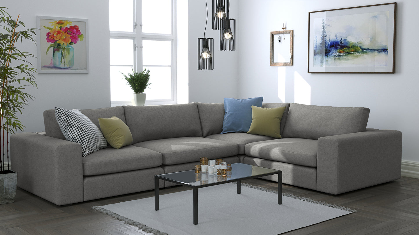 Titan Libby Grey 4 Seat Corner Sectional