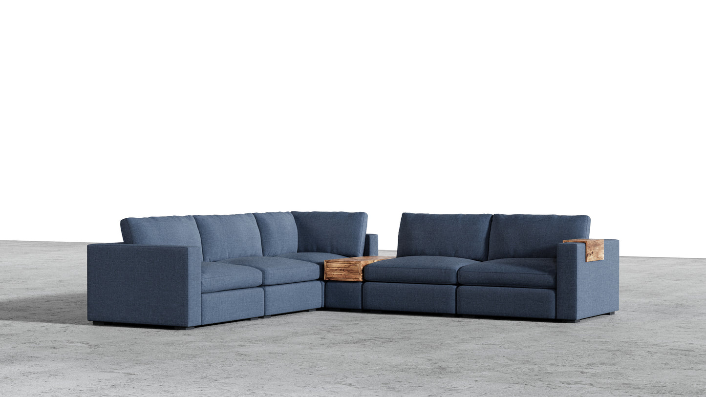 Canapé d'angle sectionnel Bennet 7 places