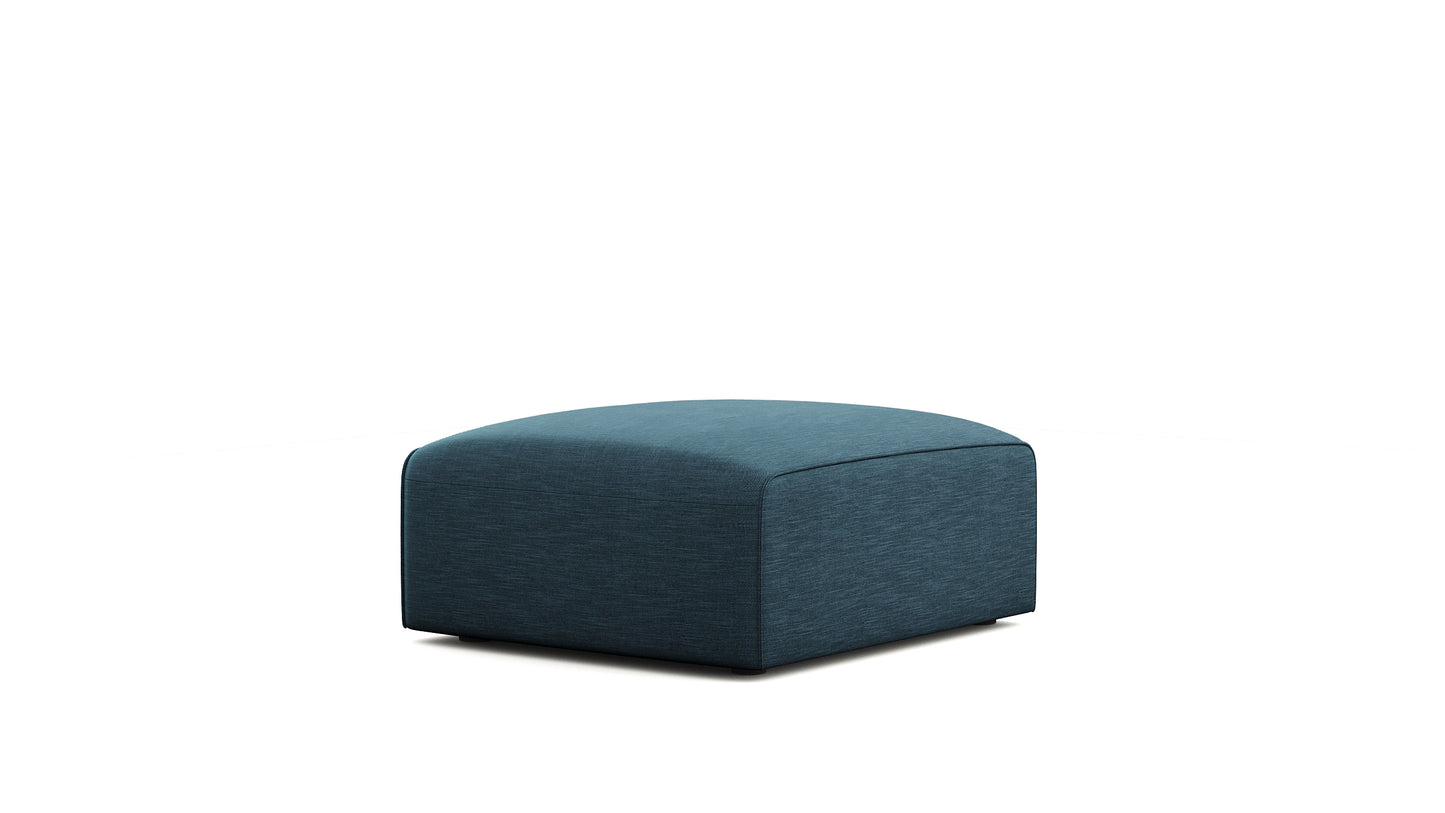 Luna Boucle White Ottoman