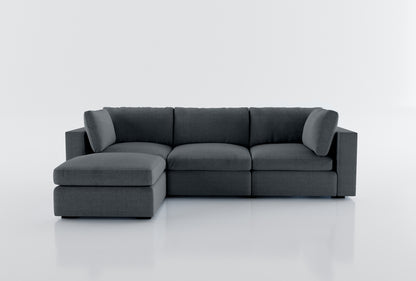 Bennet Pewter Grey Sofa & Ottoman