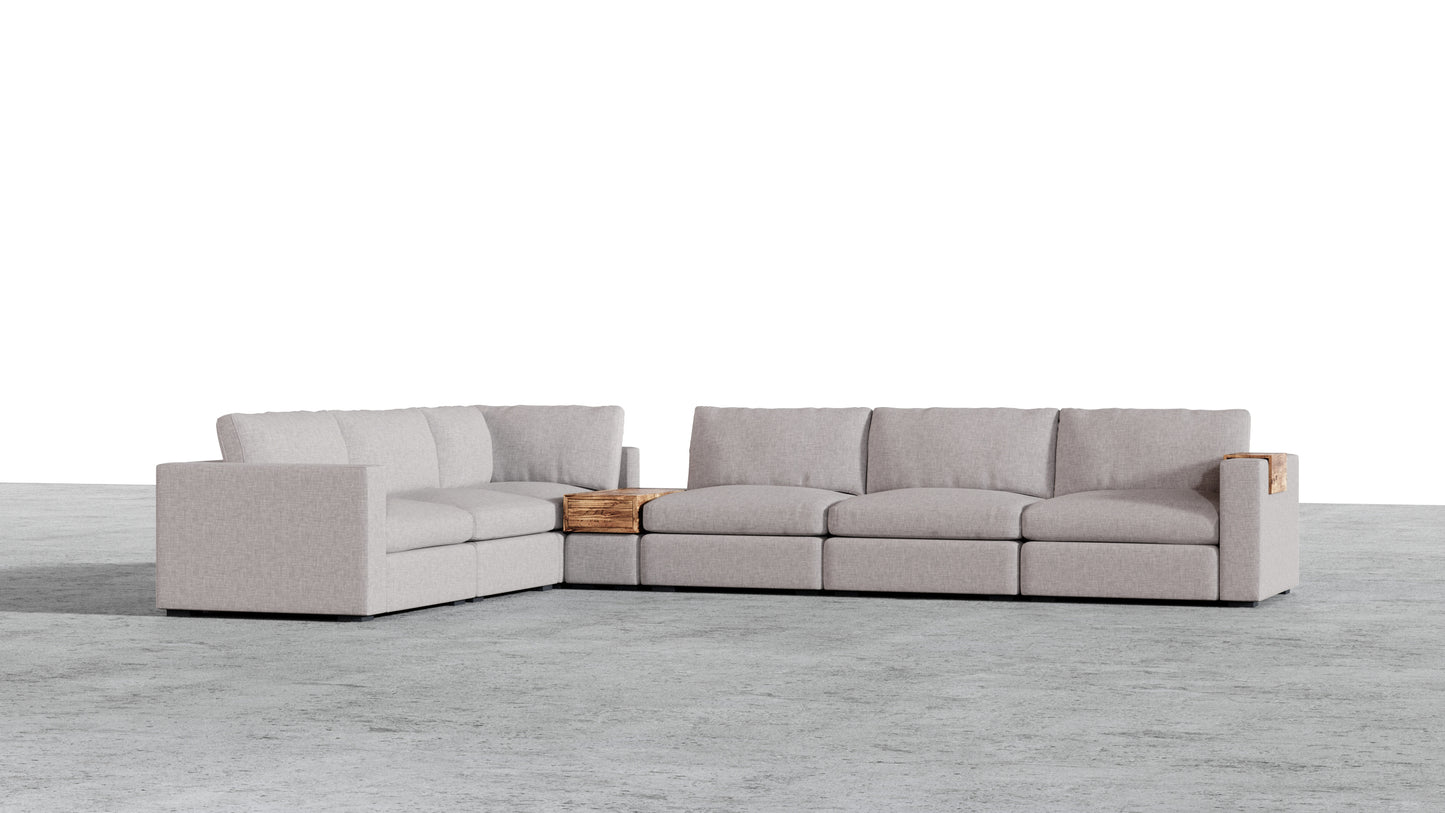 Canapé d'angle sectionnel Bennet 7 places