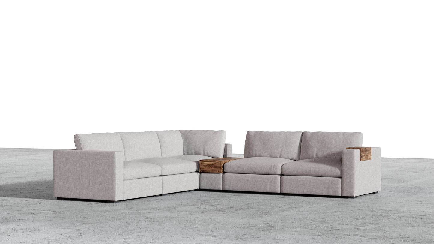 Canapé d'angle sectionnel Bennet 7 places