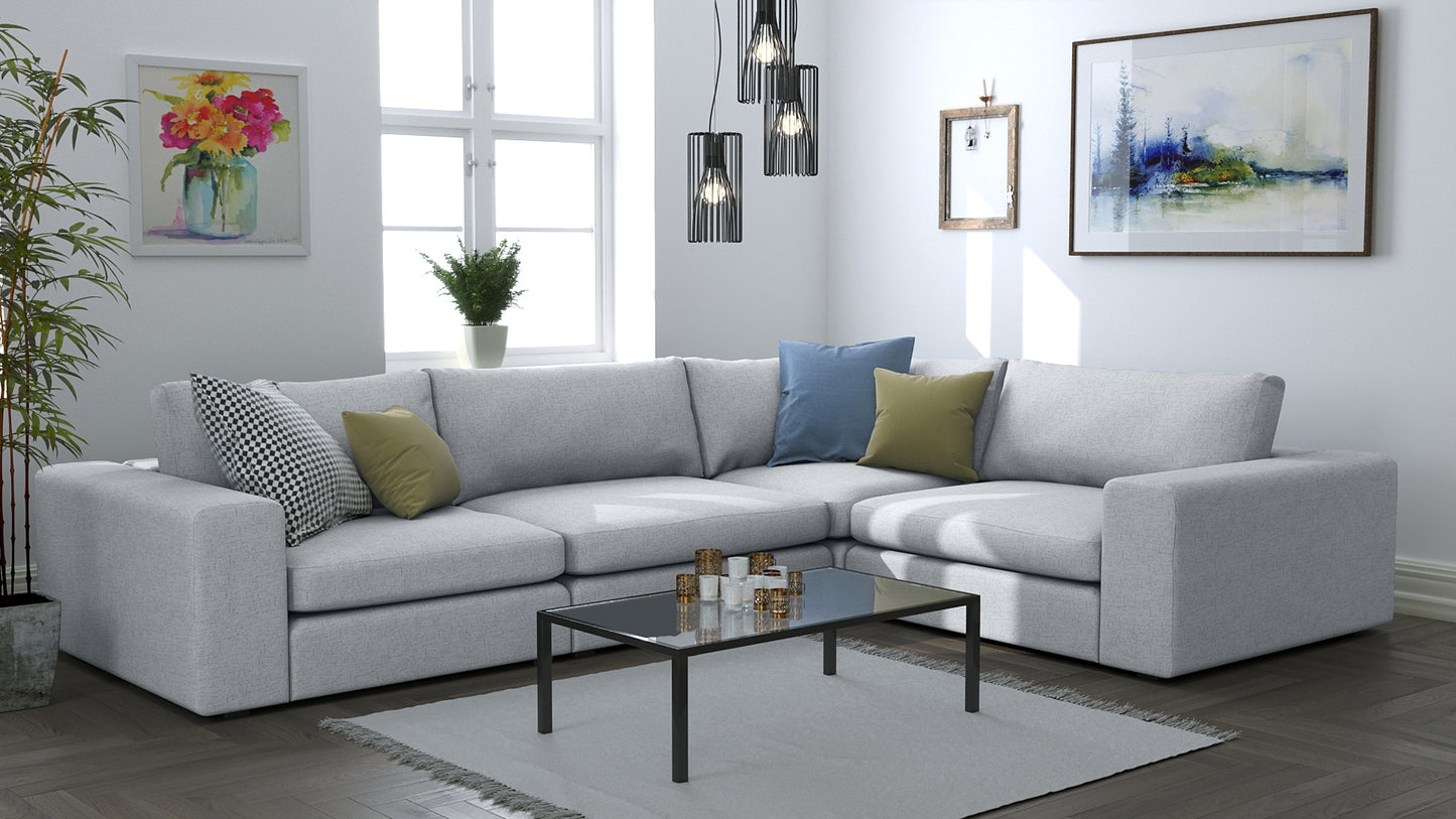 Titan Silver Grey 4 Seat Corner Sectional