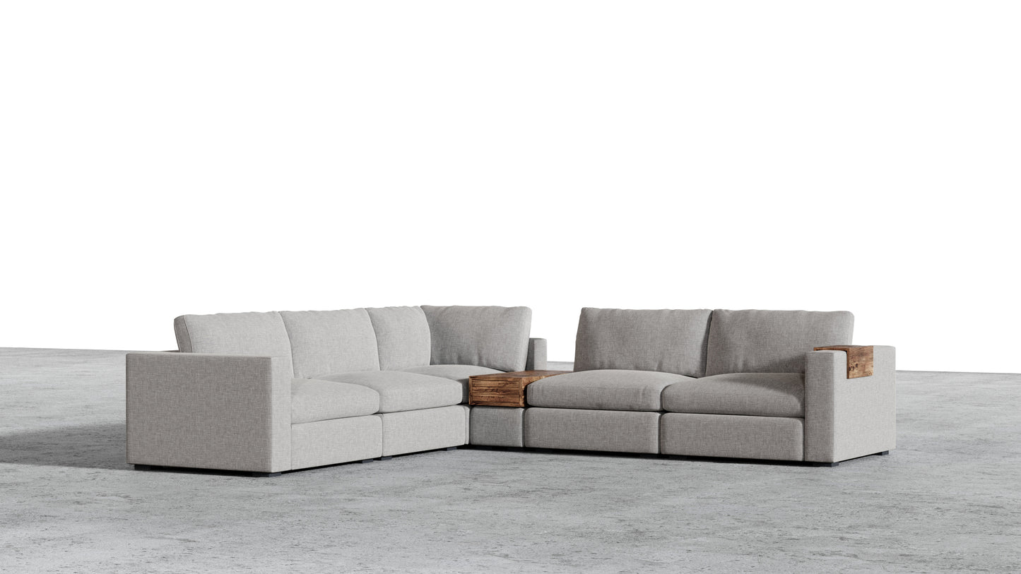 Canapé d'angle sectionnel Bennet 7 places