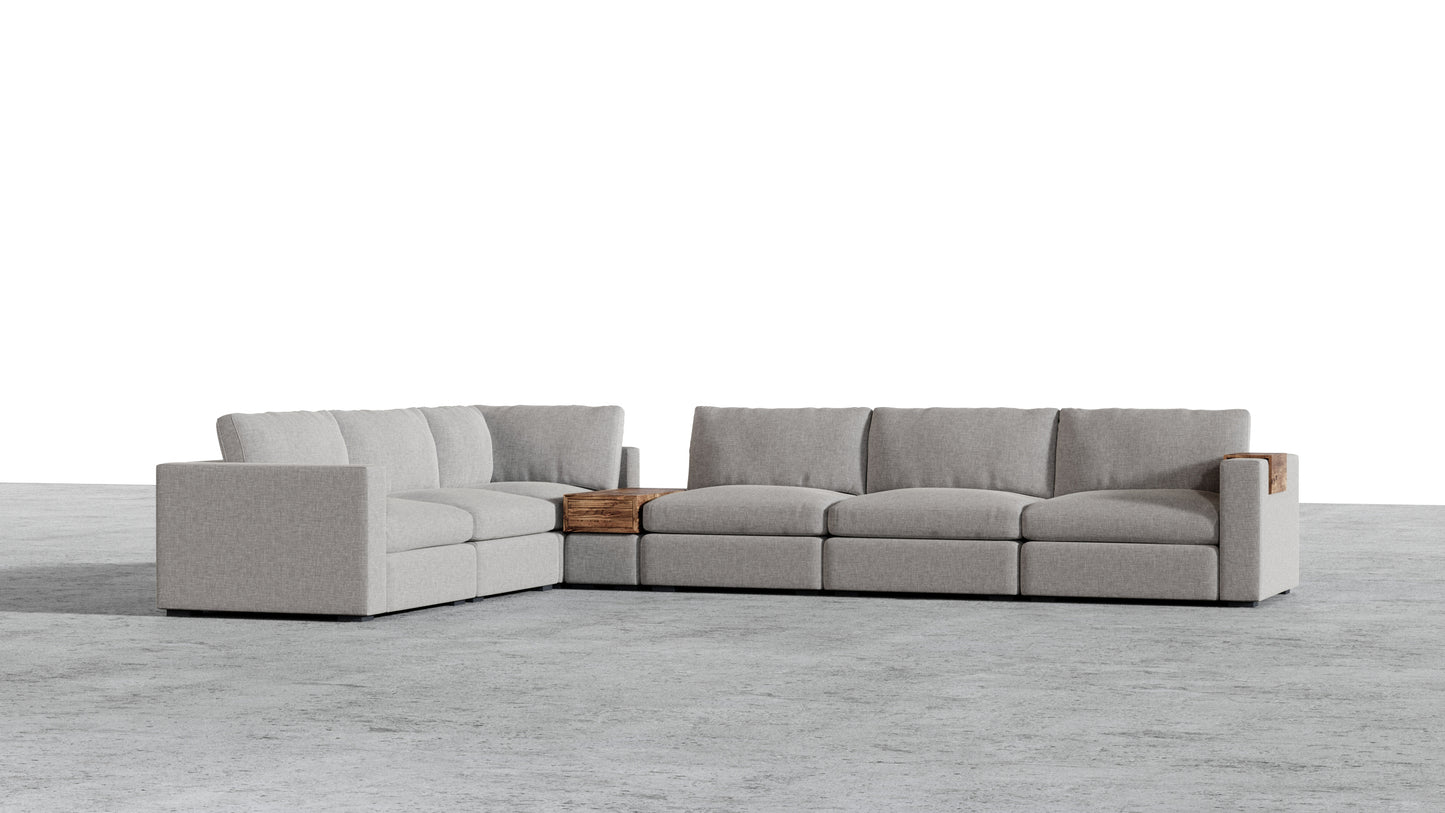 Canapé d'angle sectionnel Bennet 7 places