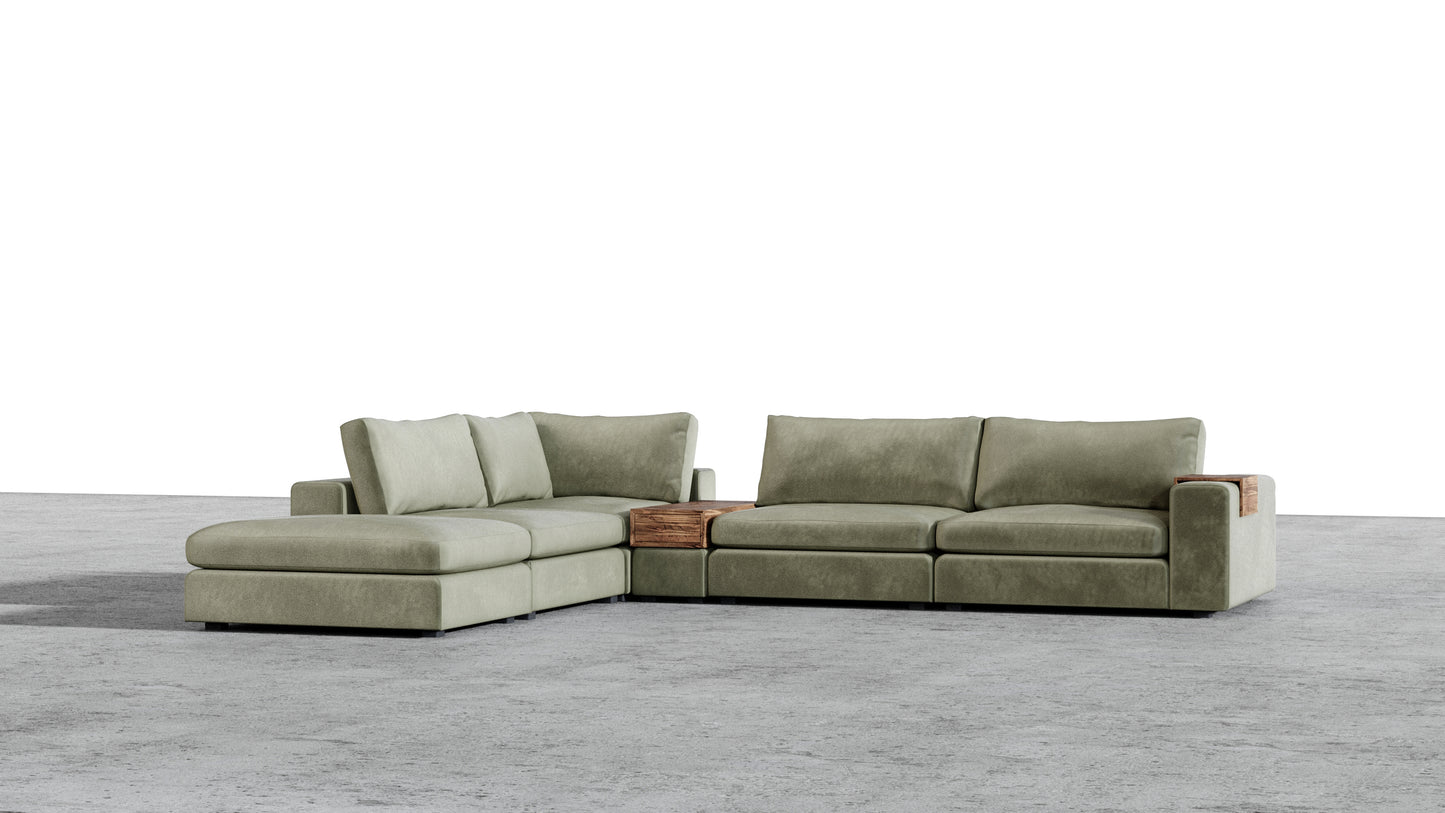 Canapé 4 places Titan avec pouf