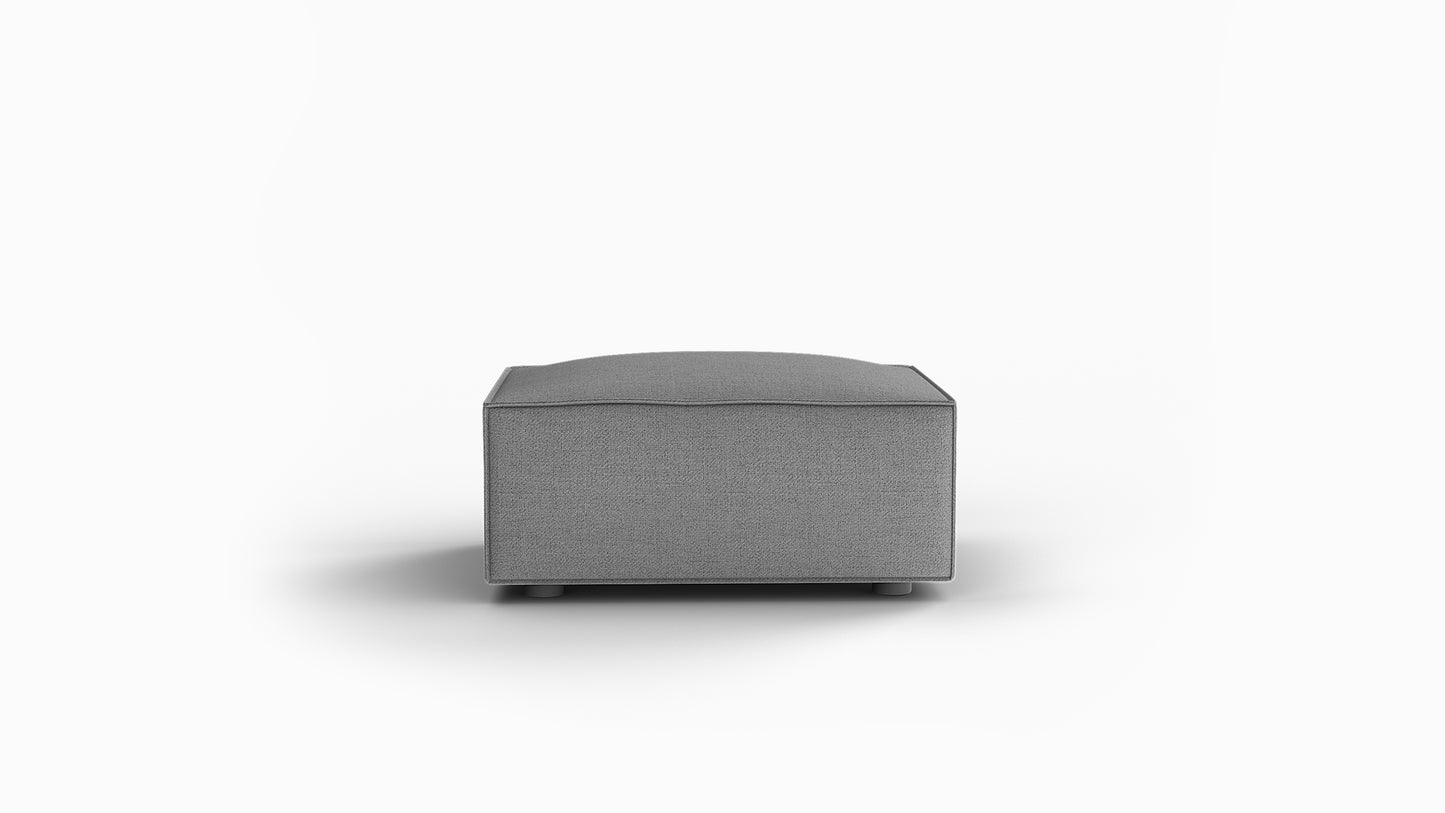 Cascade Pewter Grey Ottoman