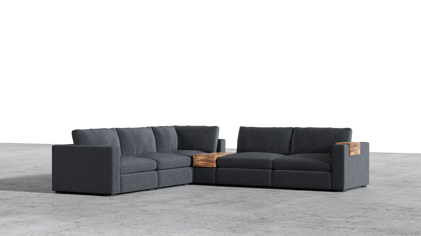 Canapé d'angle sectionnel Bennet 7 places