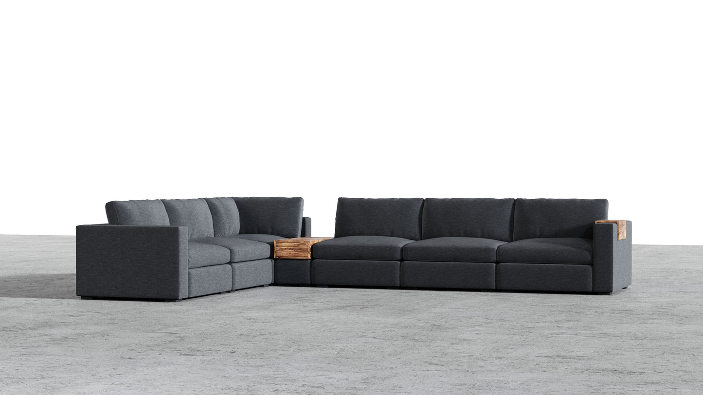 Canapé d'angle sectionnel Bennet 7 places