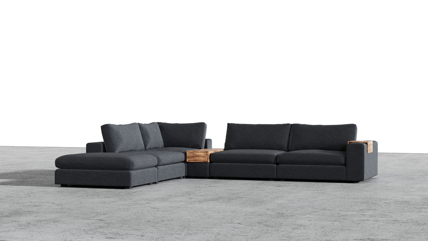 Canapé 4 places Titan avec pouf