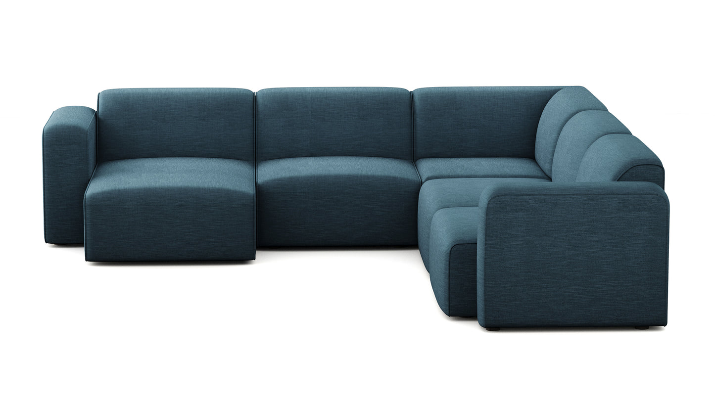 Luna Blue Left Chaise Sectional