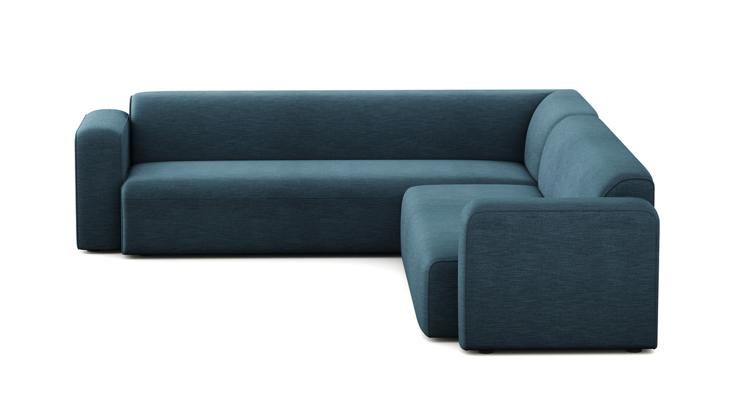 Lune Blue Long Seat Sectional