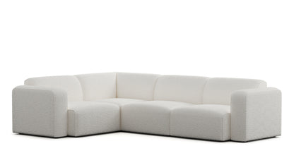 Luna Boucle White Left Sectional